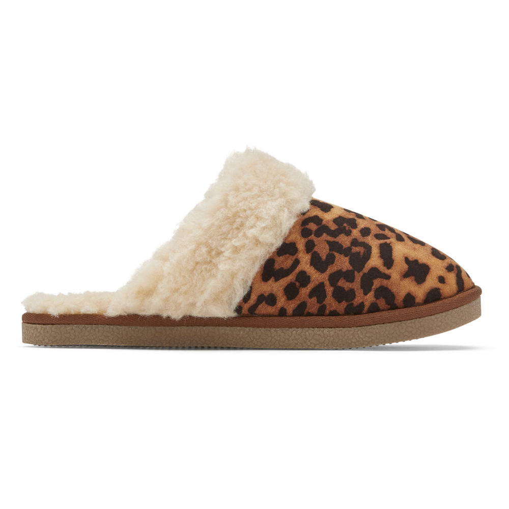 Chanclas Rockport Mujer Mexico - Trutech Veda Slide Leopardo - JSIQH8317